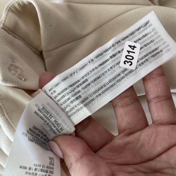 ABERCROMBIE & FITCH Trouser Pants 00 Short Wide Leg Ivory High Waist Menswear - Picture 5 of 14